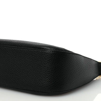 Prada Vitello Daino Soft Zippered Hobo Shoulder Bag Black 9 of 10