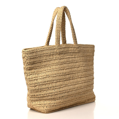 Saint Laurent Raffia Rive Gauche Tote Natural 3 of 9