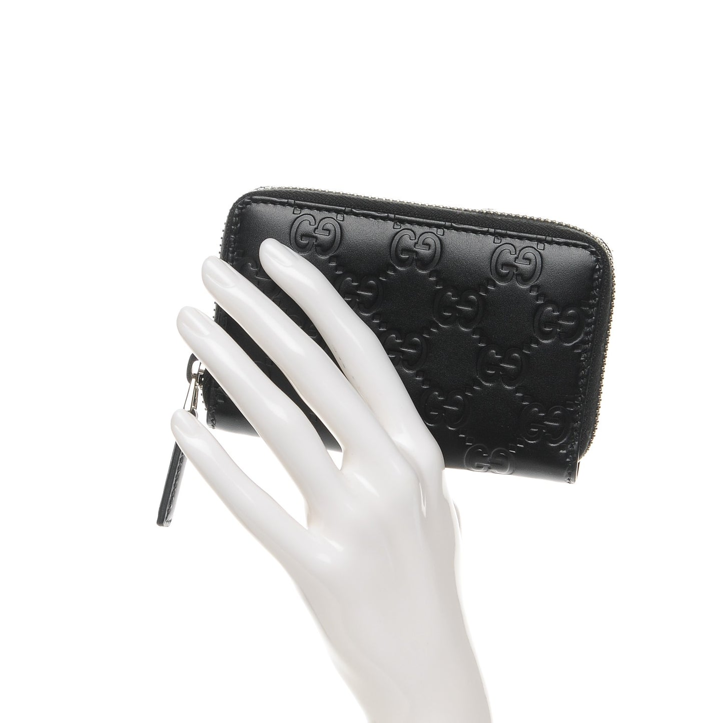 Guccissima Zip Around Card Case Black