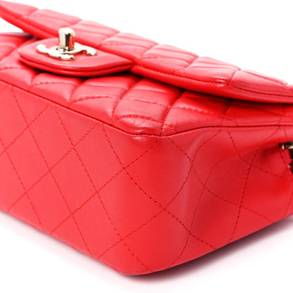 Chanel Lambskin Quilted Mini Rectangular Flap Red 12 of 12