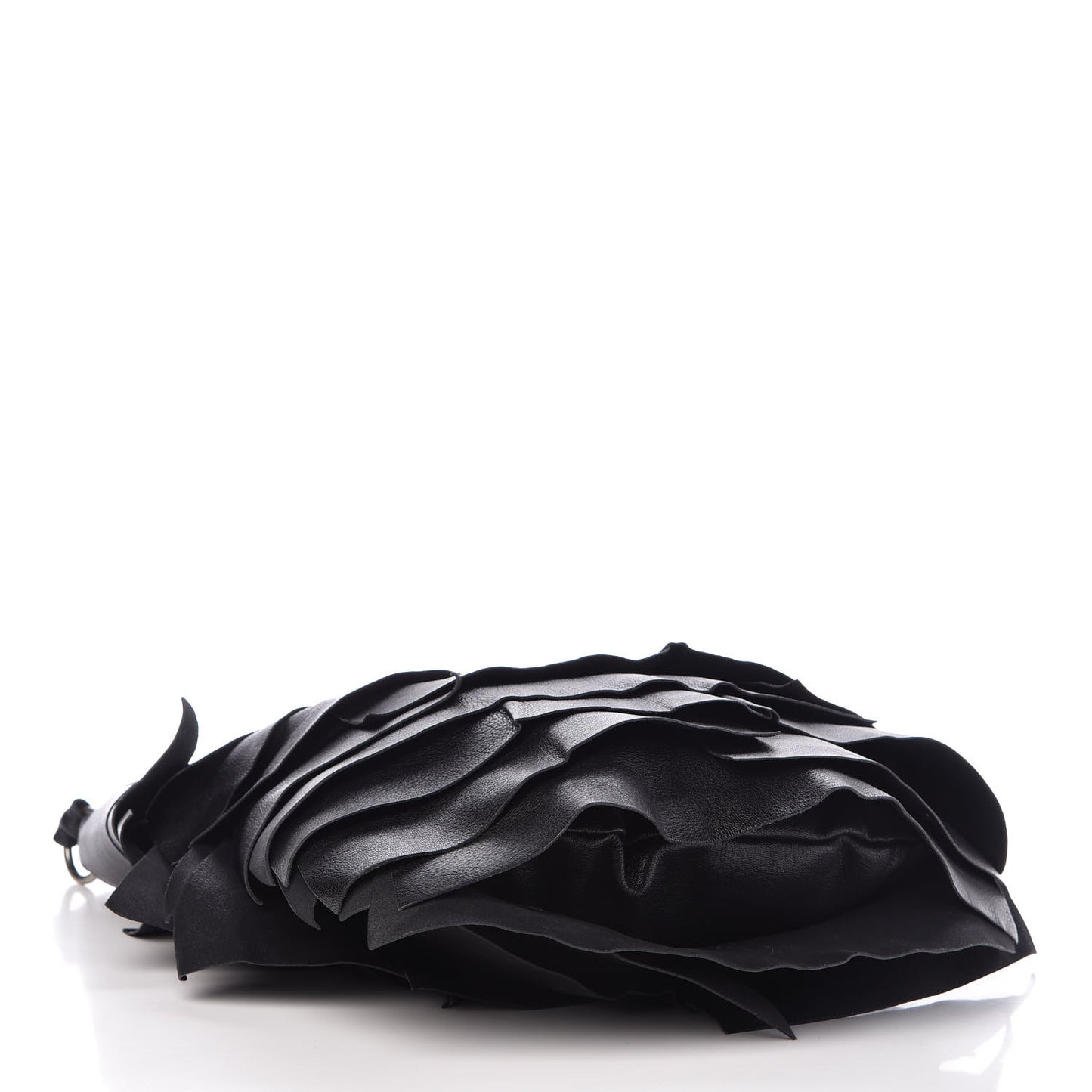 Chevre Leather Ruffle Saint Tropez Black