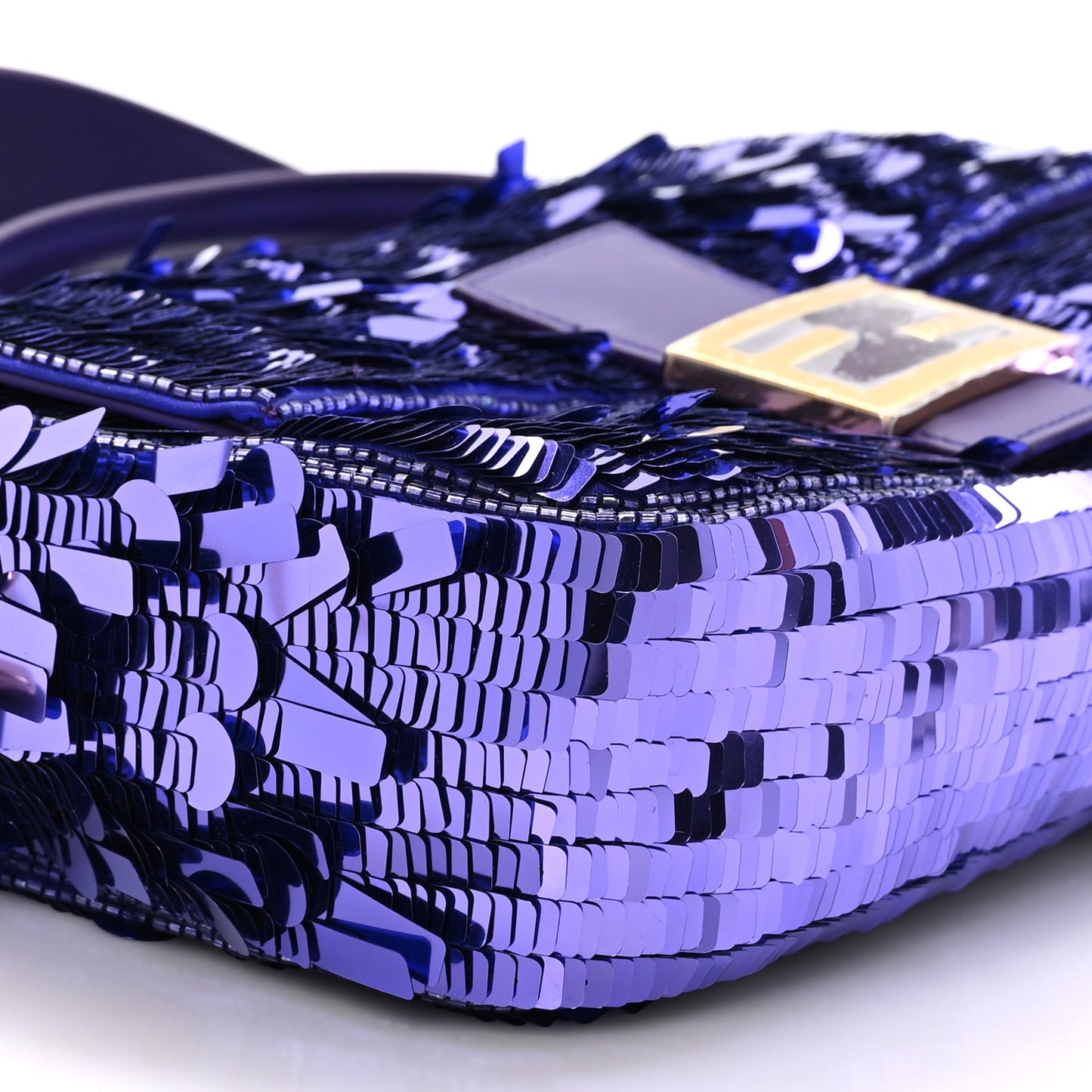 Sequin Paillettes Shiny Nappa Sex and the City Baguette Viola Purple Rain