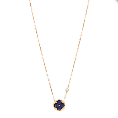 Louis Vuitton 18K Yellow Gold Diamond Lapis Lazuli Color Blossom BB Sun Pendant Necklace 1 of 4