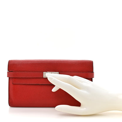 Hermes Chevre Mysore Kelly Longue Wallet Coq De Roche 2 of 13
