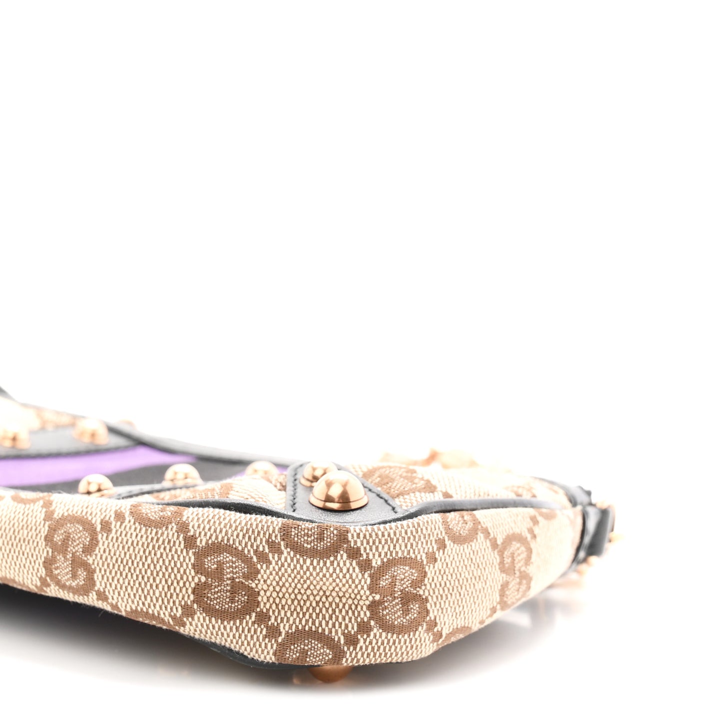 Monogram Web Studded Chain Clutch Purple