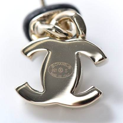 Chanel Lambskin CC Turnlock Drop Earrings Gold Black 6 of 6