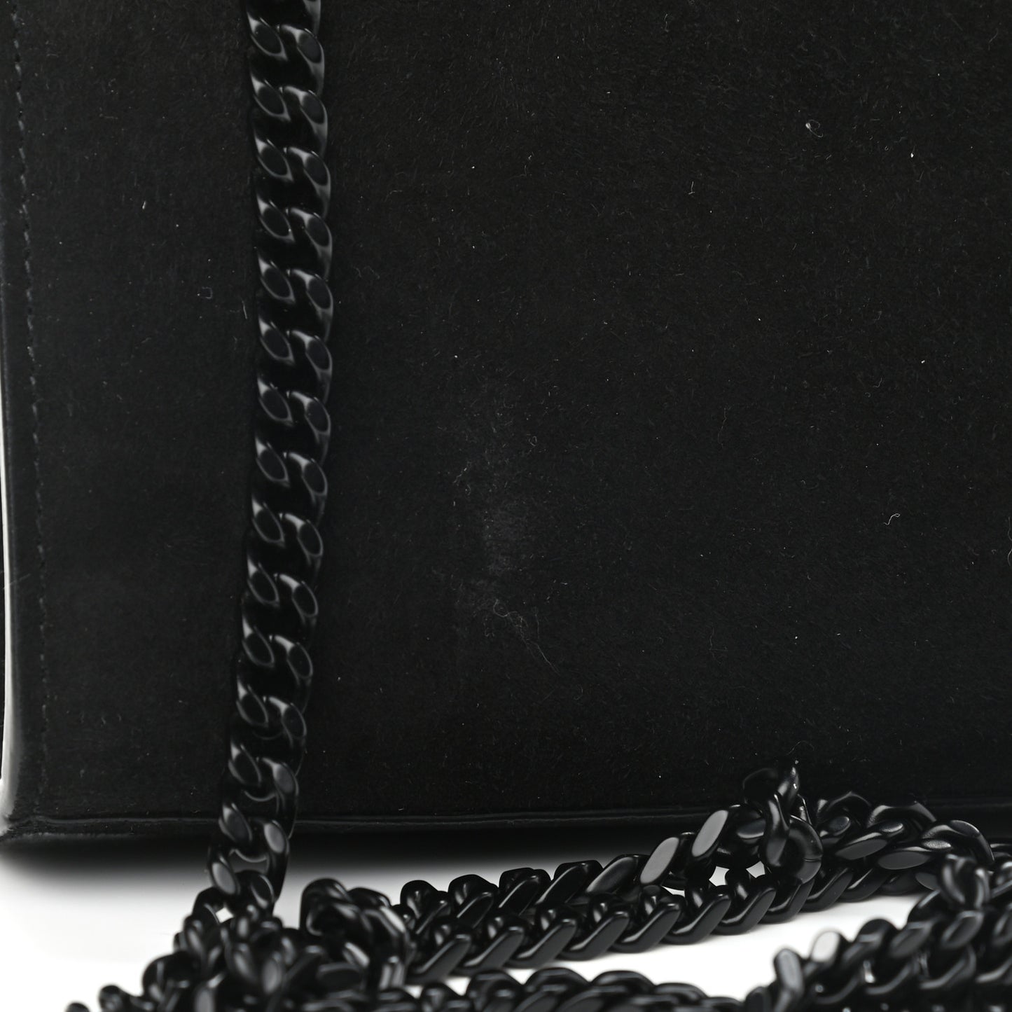 Suede Sequin Small Classic Monogram Kate Satchel Black