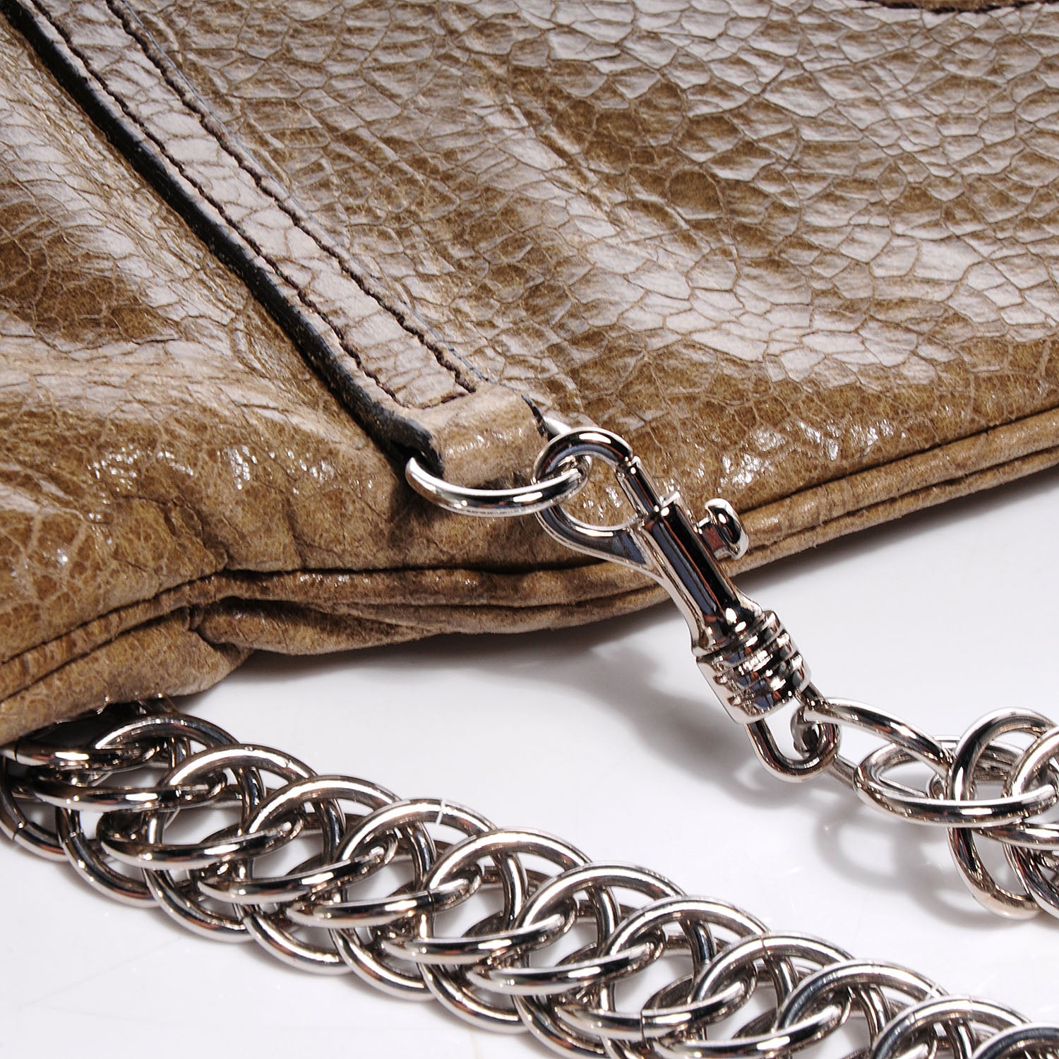 Givenchy Crackled Patent Envelope Folded Clutch Light Brown 10 of 13