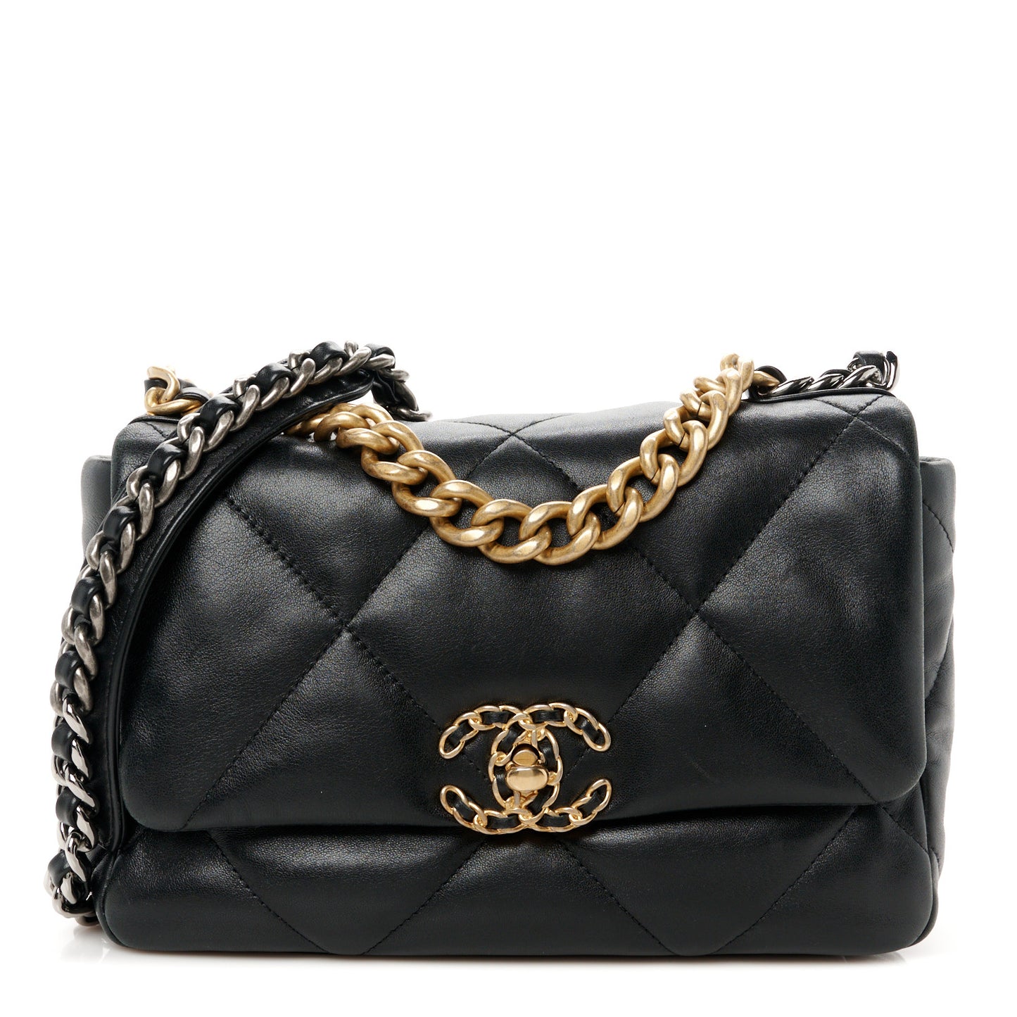Lambskin Quilted Medium Chanel 19 Flap Black