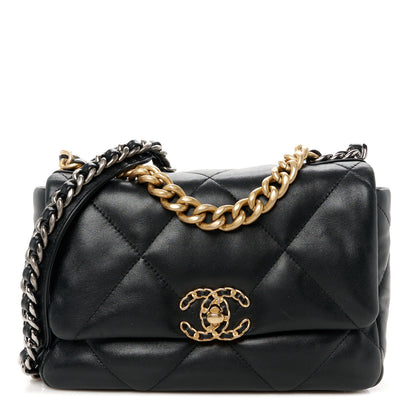 Chanel Lambskin Quilted Medium Chanel 19 Flap Black 1 of 11