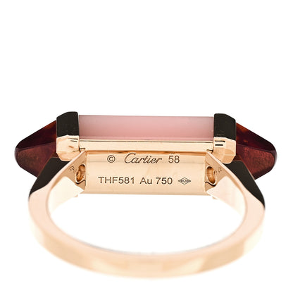 Cartier 18K Pink Gold Pink Chalcedony Garnet Les Berlingots de Cartier Ring 58 8.25 5 of 6