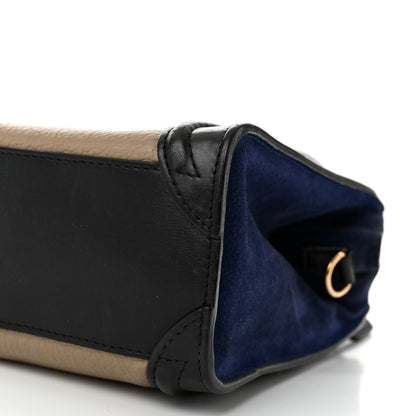 Celine Elephant Calfskin Suede Tri-color Nano Luggage Sand 9 of 13