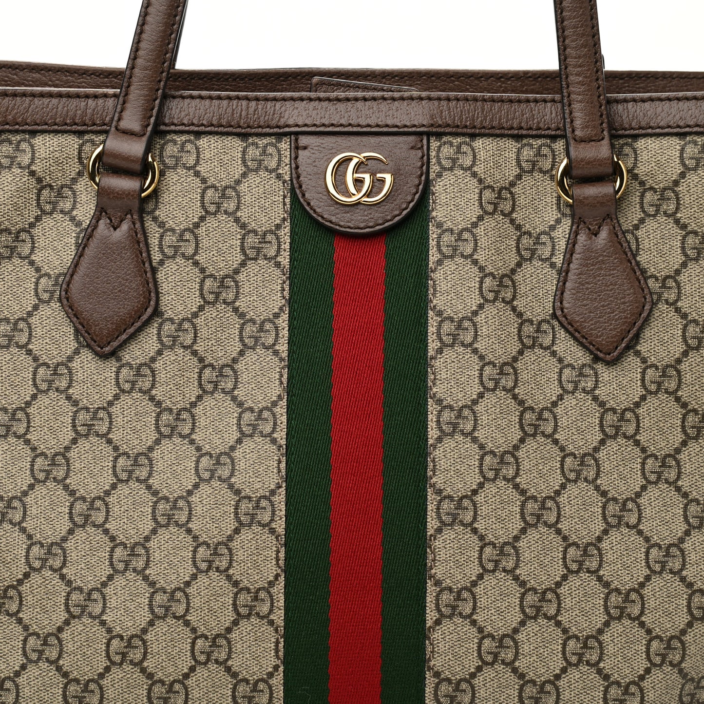 GG Supreme Monogram Medium Ophidia Shopping Tote Brown