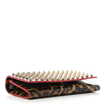 Christian Louboutin Patent Spiked Macaron Flap Wallet Leopard 5 of 10