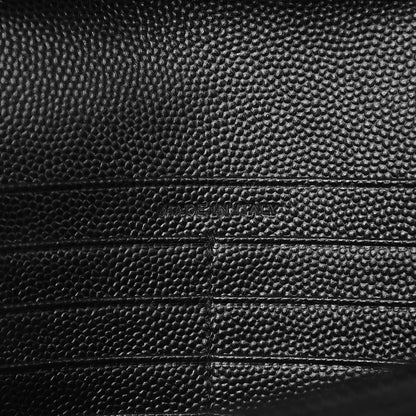 Saint Laurent Grain De Poudre Matelasse Chevron Monogram Chain Wallet Black 7 of 9