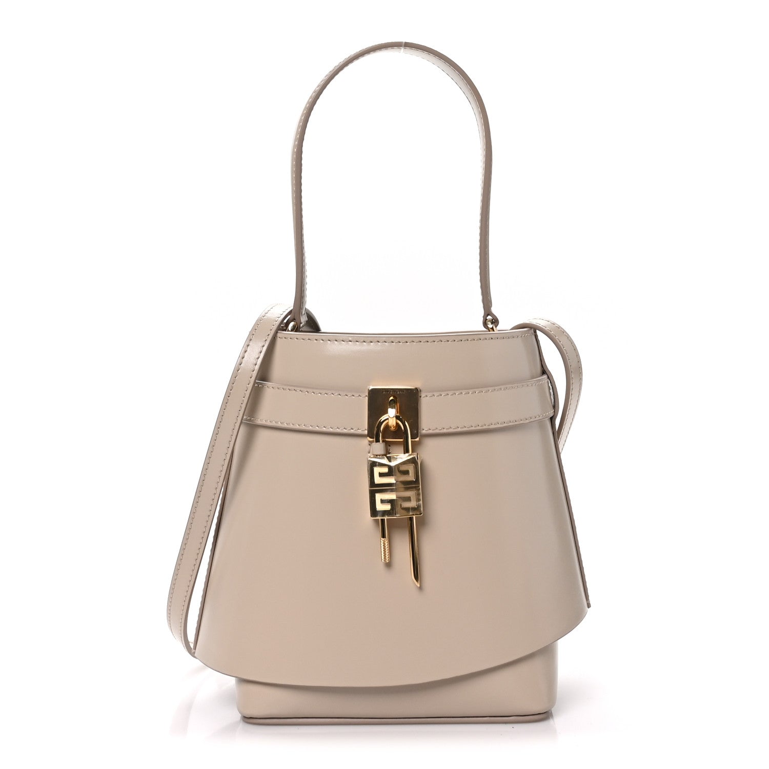 Givenchy Box Calfskin Shark Lock Bucket Bag Beige 1 of 9