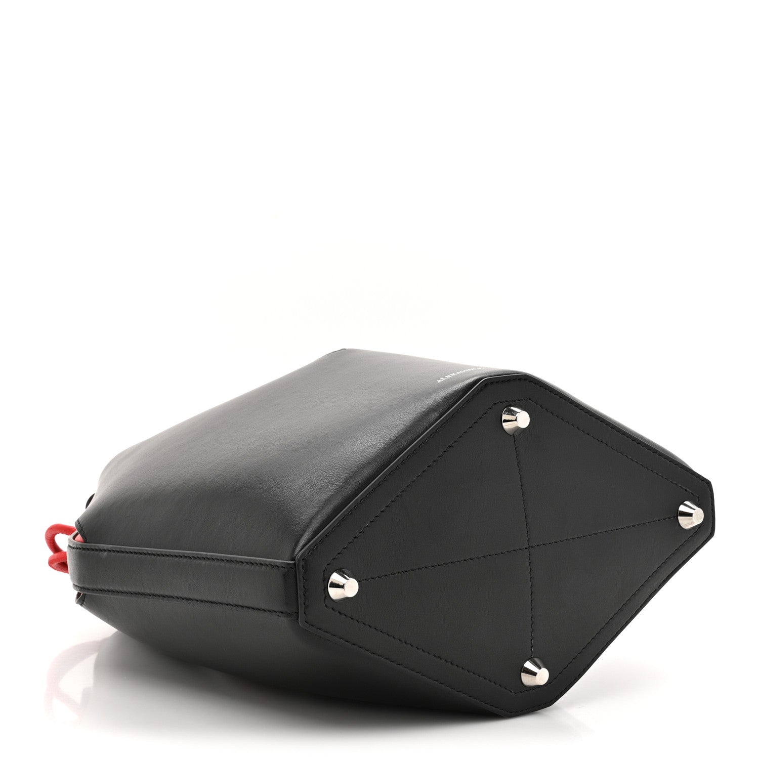 Alexander McQueen Calfskin The Bucket Bag Black Lust Red 5 of 12