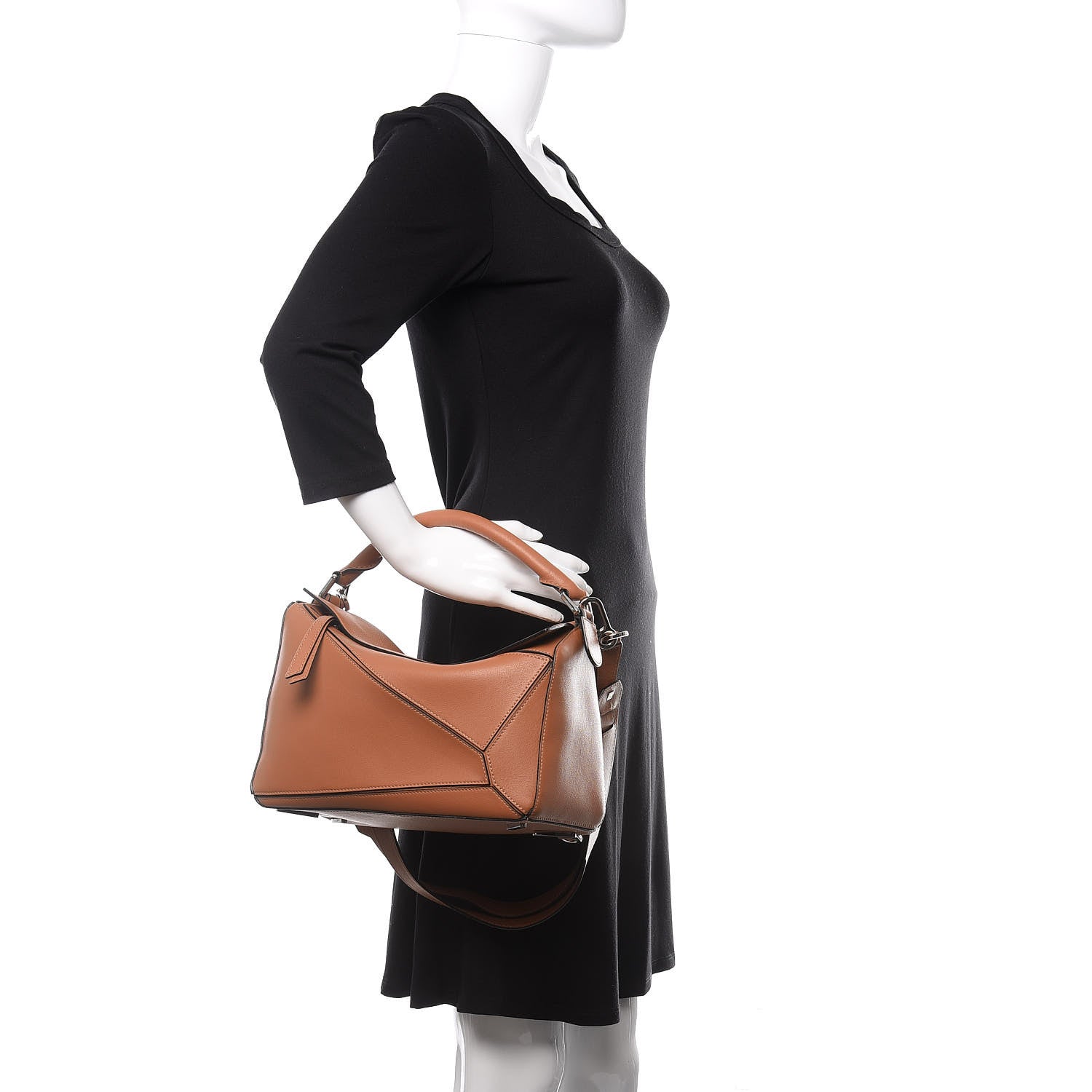 Loewe Calfskin Medium Puzzle Bag Tan 4 of 13