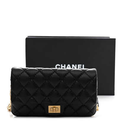 Chanel Aged Calfskin Quilted 2.55 Reissue Flap Belt Bag Clutch Black 11 of 11
