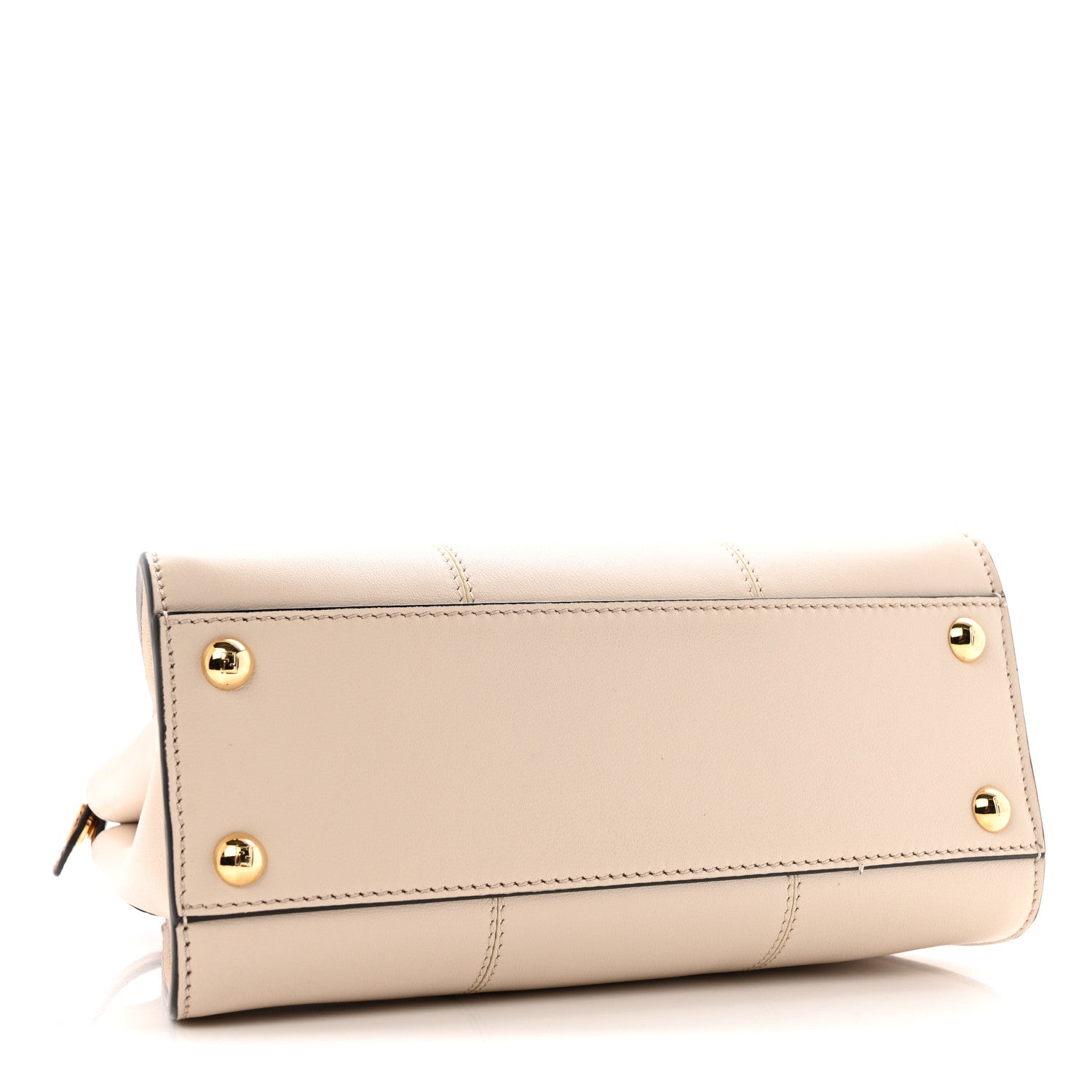 Fendi Calfskin Crocodile Mini Peekaboo Iconic Satchel Camelia Toast 4 of 11