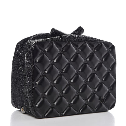 Chanel Cracked Calfskin Quilted Crystal Lion Clutch Black 3 of 9