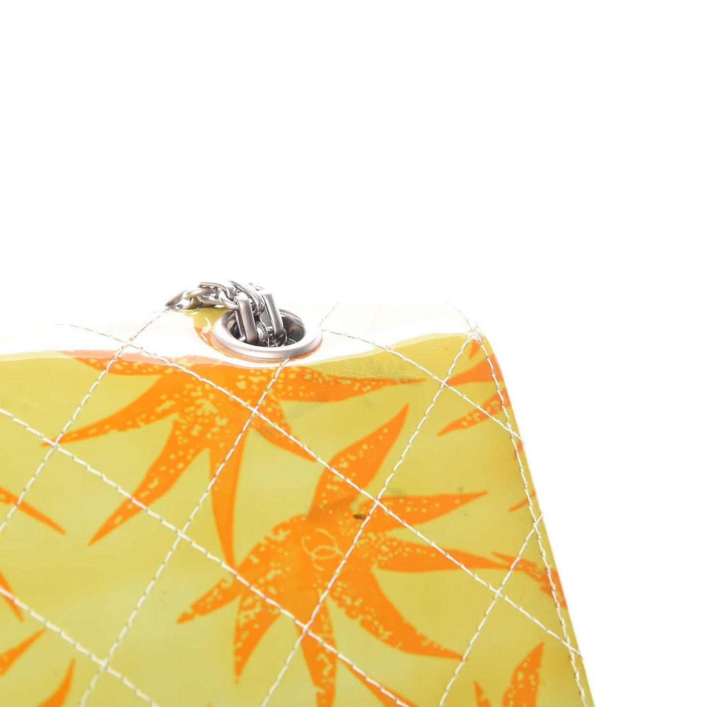Patent Quilted Floral Printed 2.55 Reissue 225 Flap Green