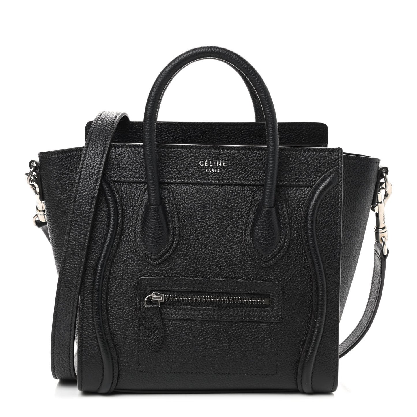 Drummed Calfskin Nano Luggage Black
