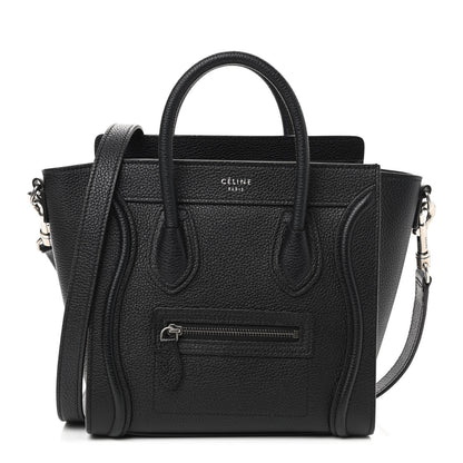 Celine Drummed Calfskin Nano Luggage Black 1 of 9