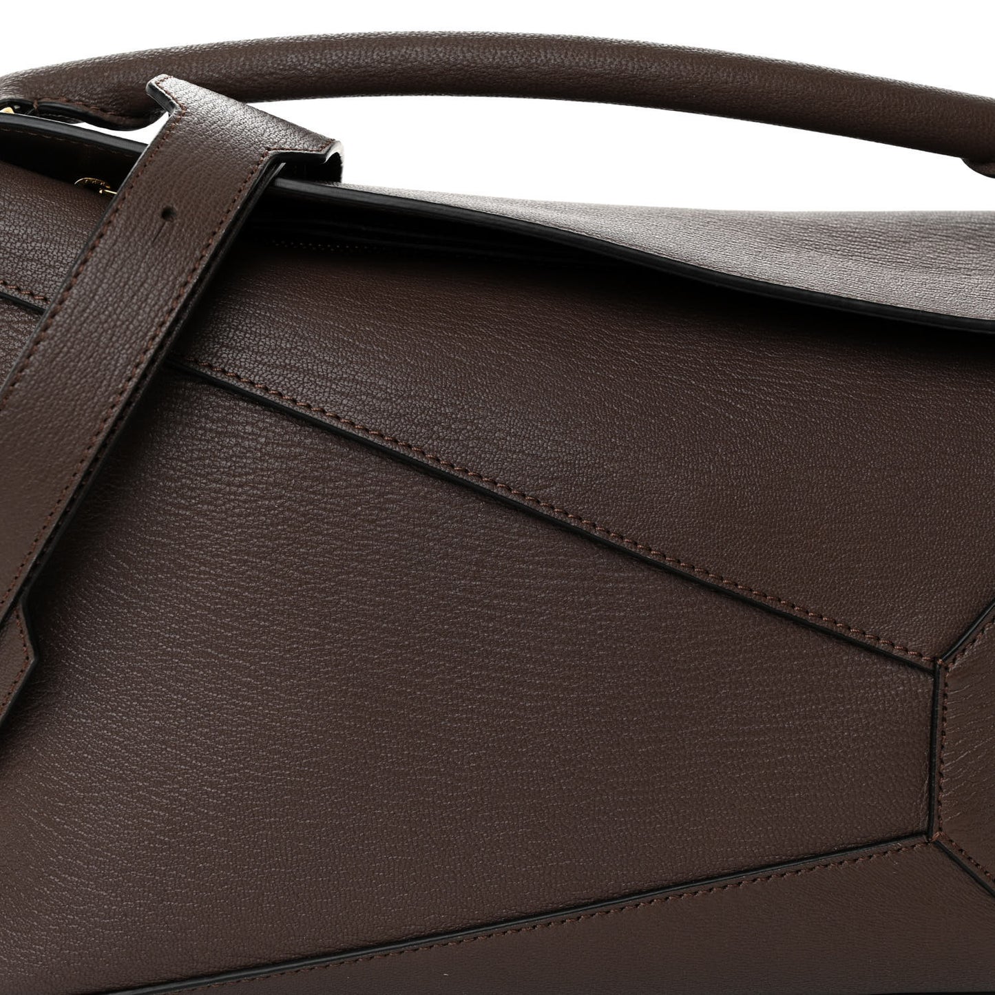 Goatskin Medium Puzzle Edge Bag Taupe