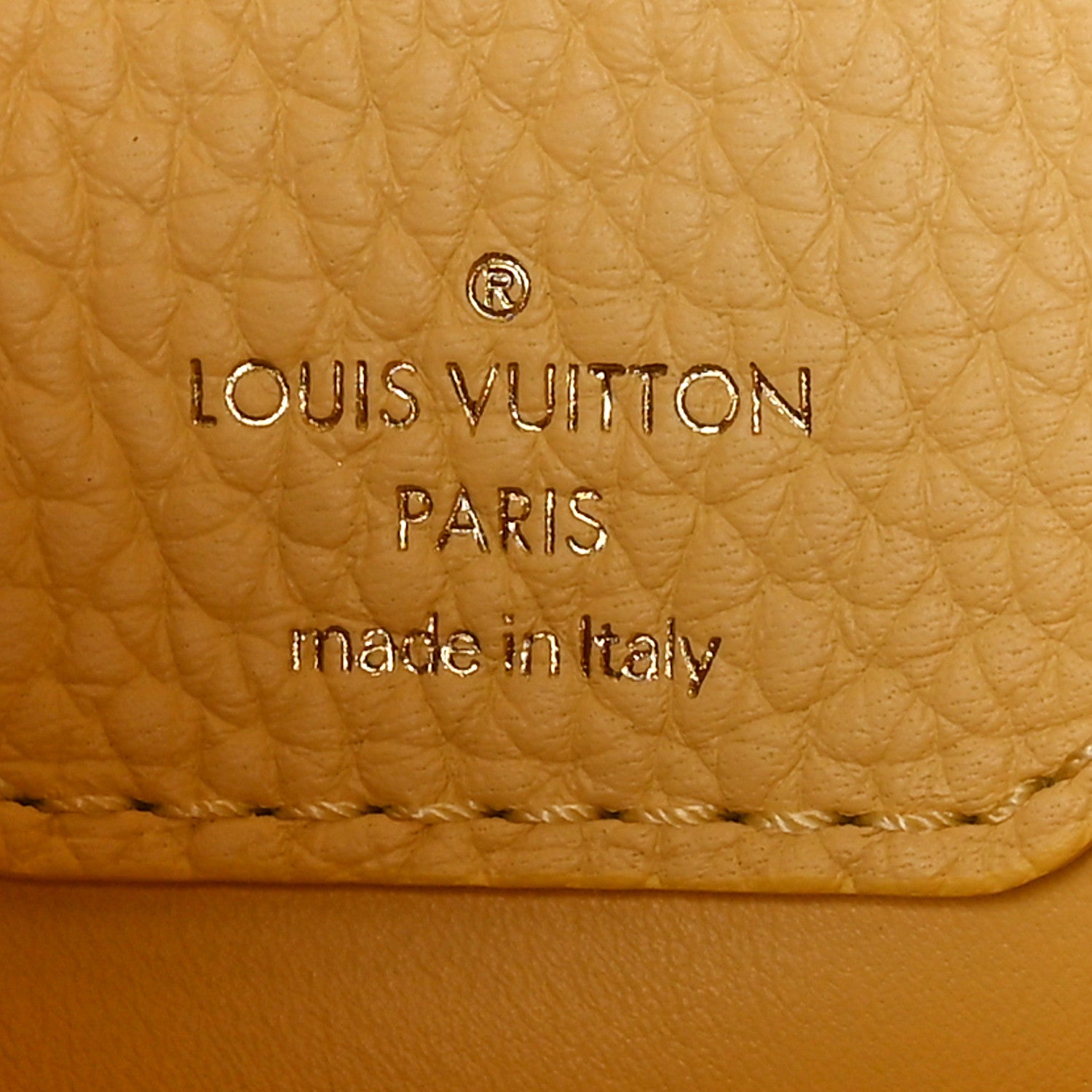 Louis Vuitton Taurillon Capucines MM Cream Plume Yellow 6 of 8