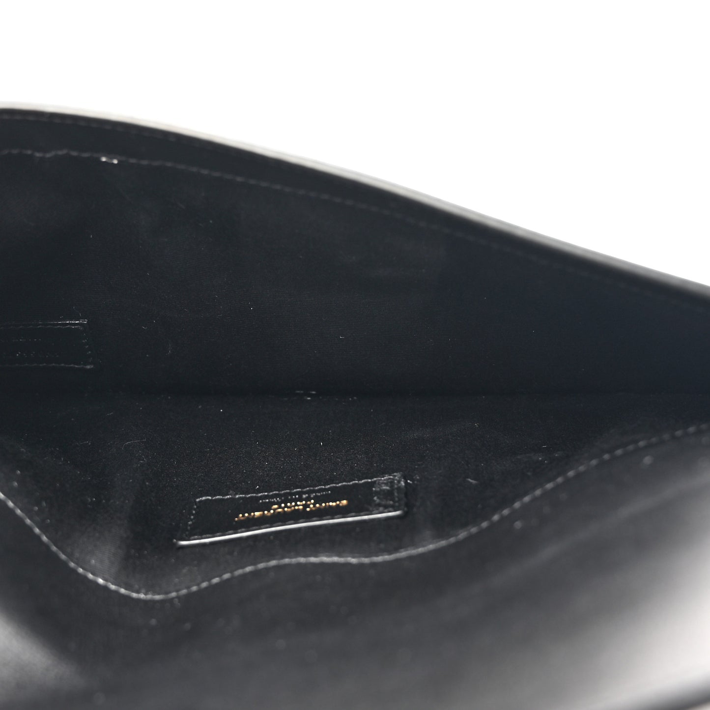 Patent Calfskin Monogram Uptown Clutch Black