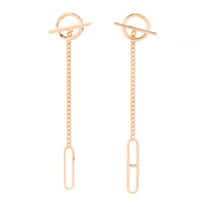 Hermes 18K Rose Gold Echappee Asymmetric Earrings 1 of 5