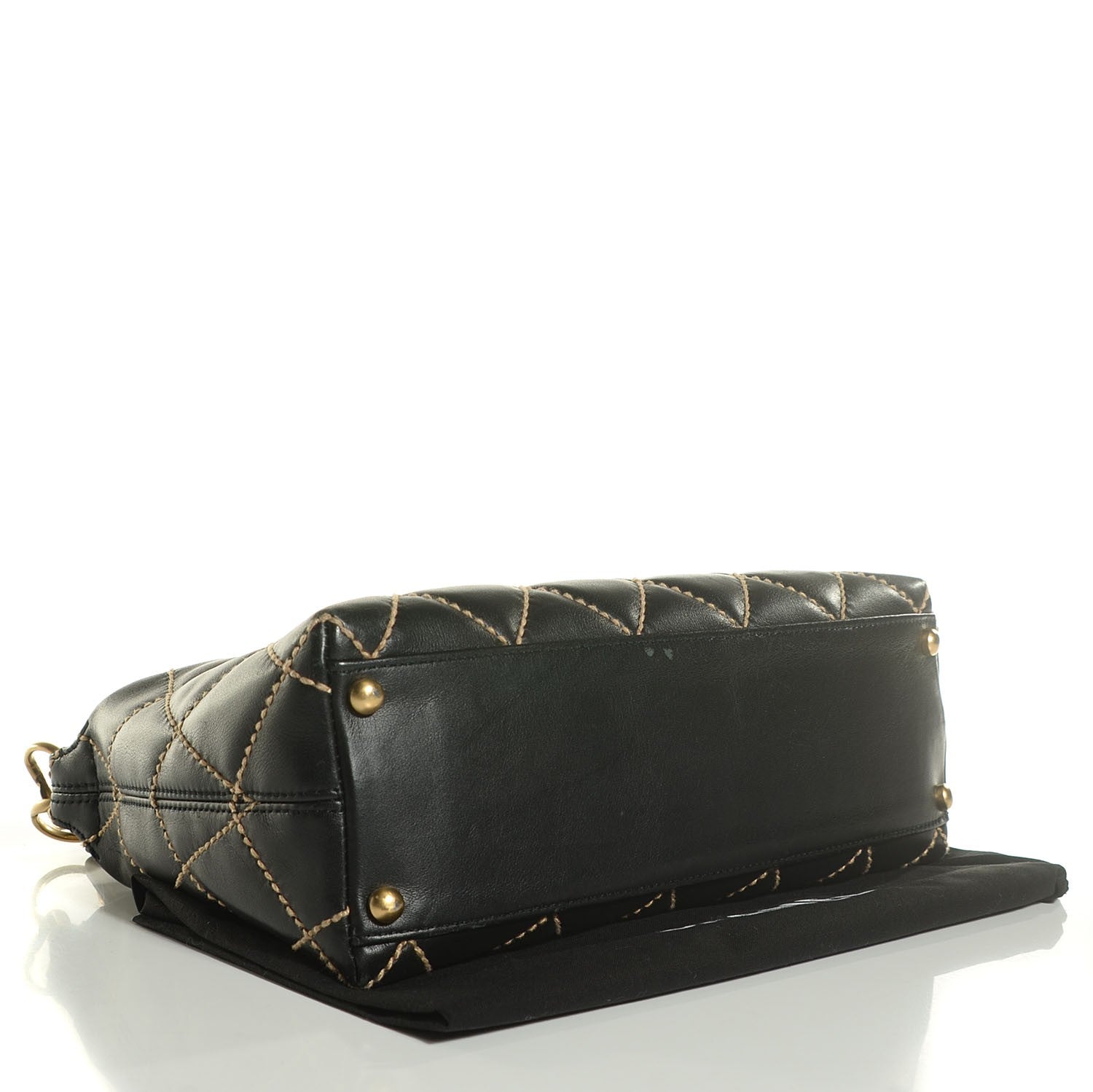 Chanel Calfskin Wild Stitch Hobo Black 4 of 7