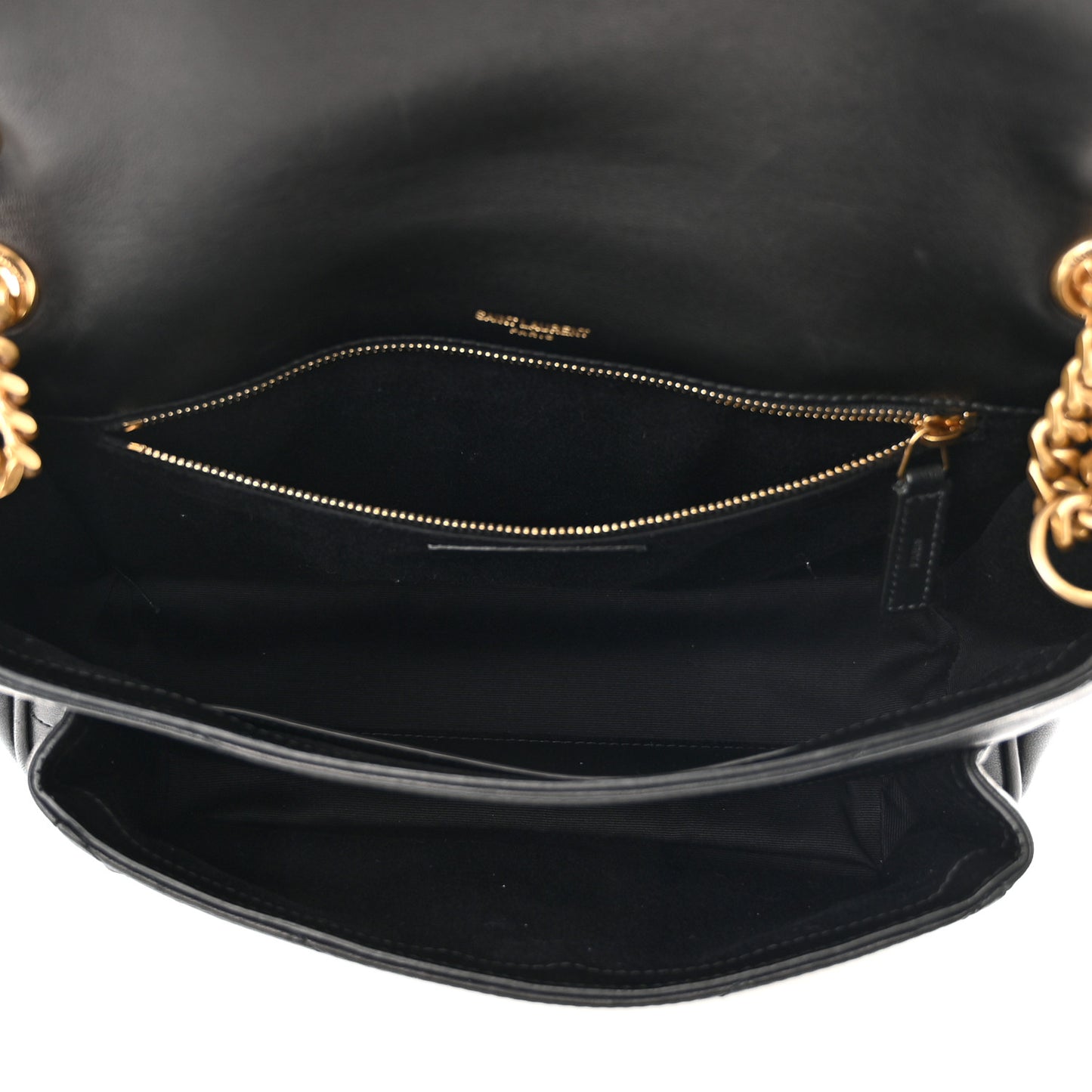 Lambskin Matelasse Monogram Medium Niki Chain Satchel Black