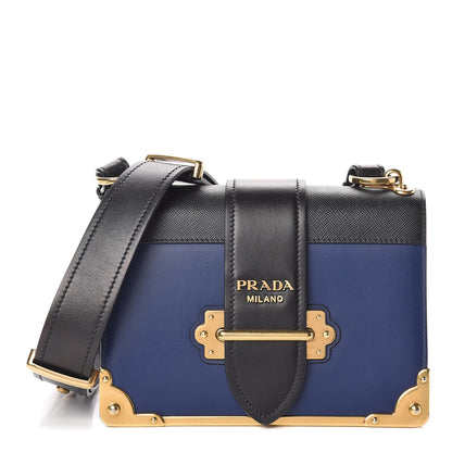 Prada City Calf Saffiano Cahier Bag Inchiostro Black 1 of 9
