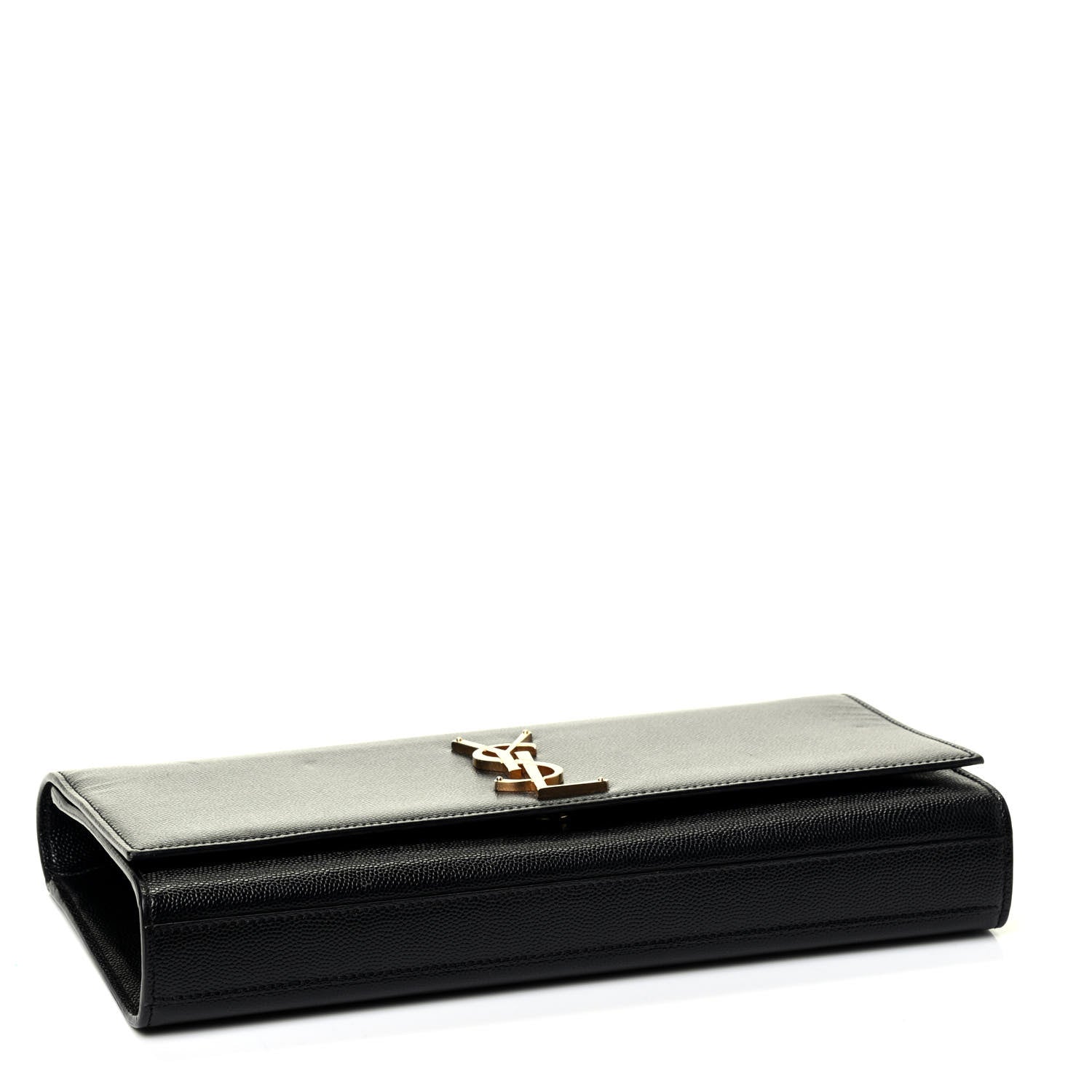 Saint Laurent Patent Grain de Poudre Classic Monogram Cassandre Clutch Black 4 of 8