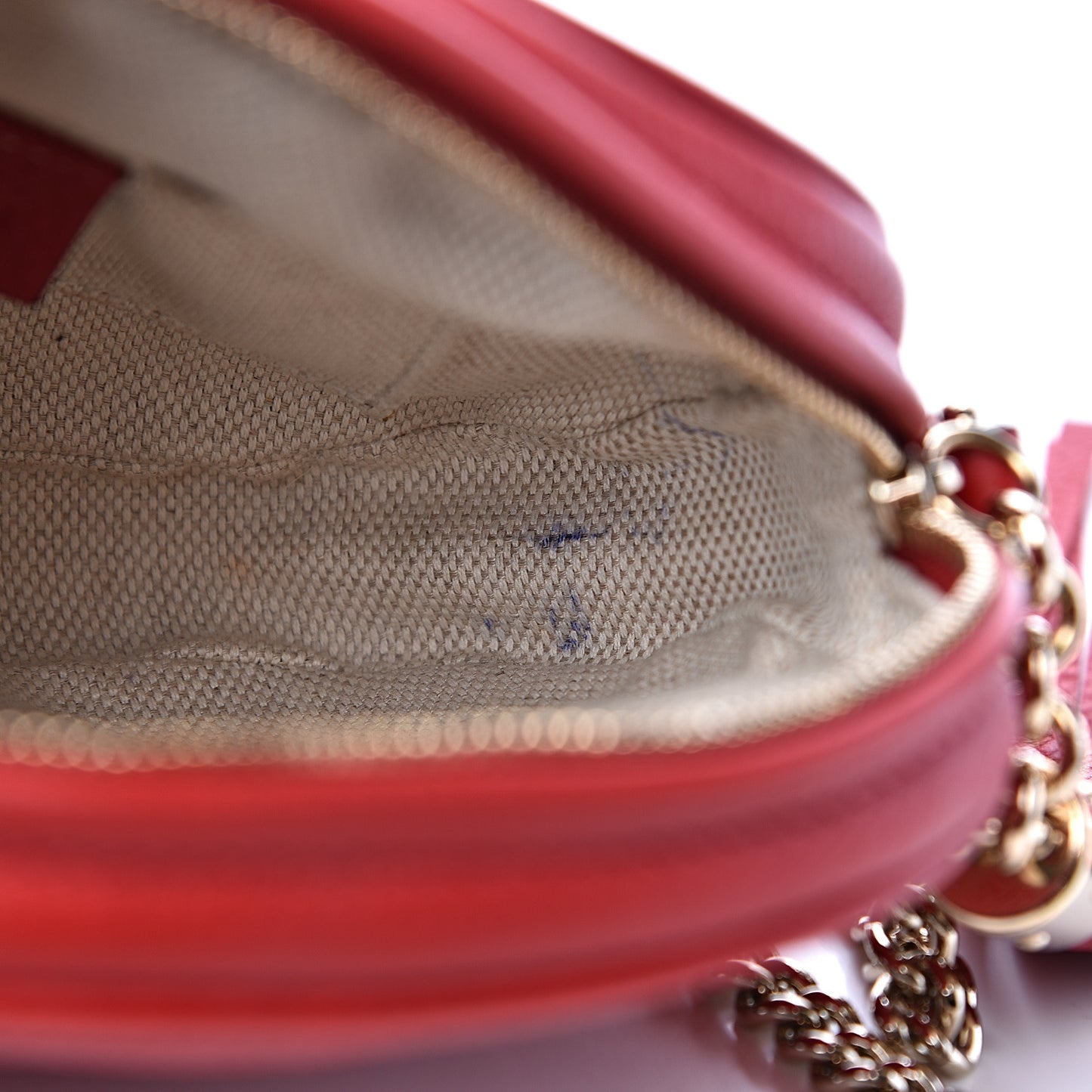 Pebbled Calfskin Mini Soho Chain Bag Tabasco Red