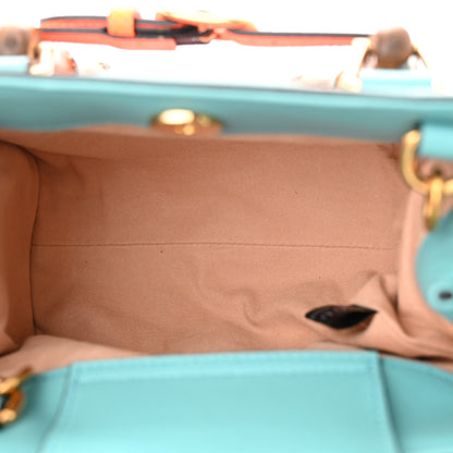 Gucci Wonka Grain Calfskin Mini Diana Tote Bag Dusty Azure Orange Fluo 5 of 10