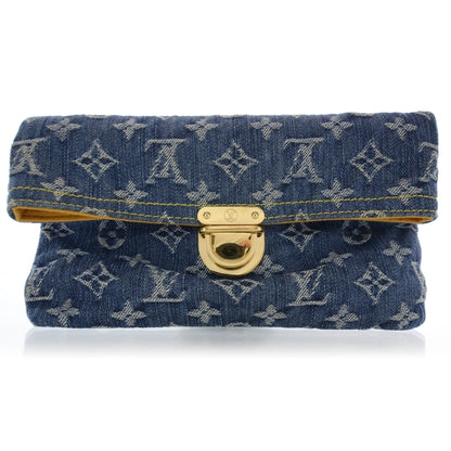 Louis Vuitton Monogram Denim Pochette Plat Clutch Blue 1 of 6