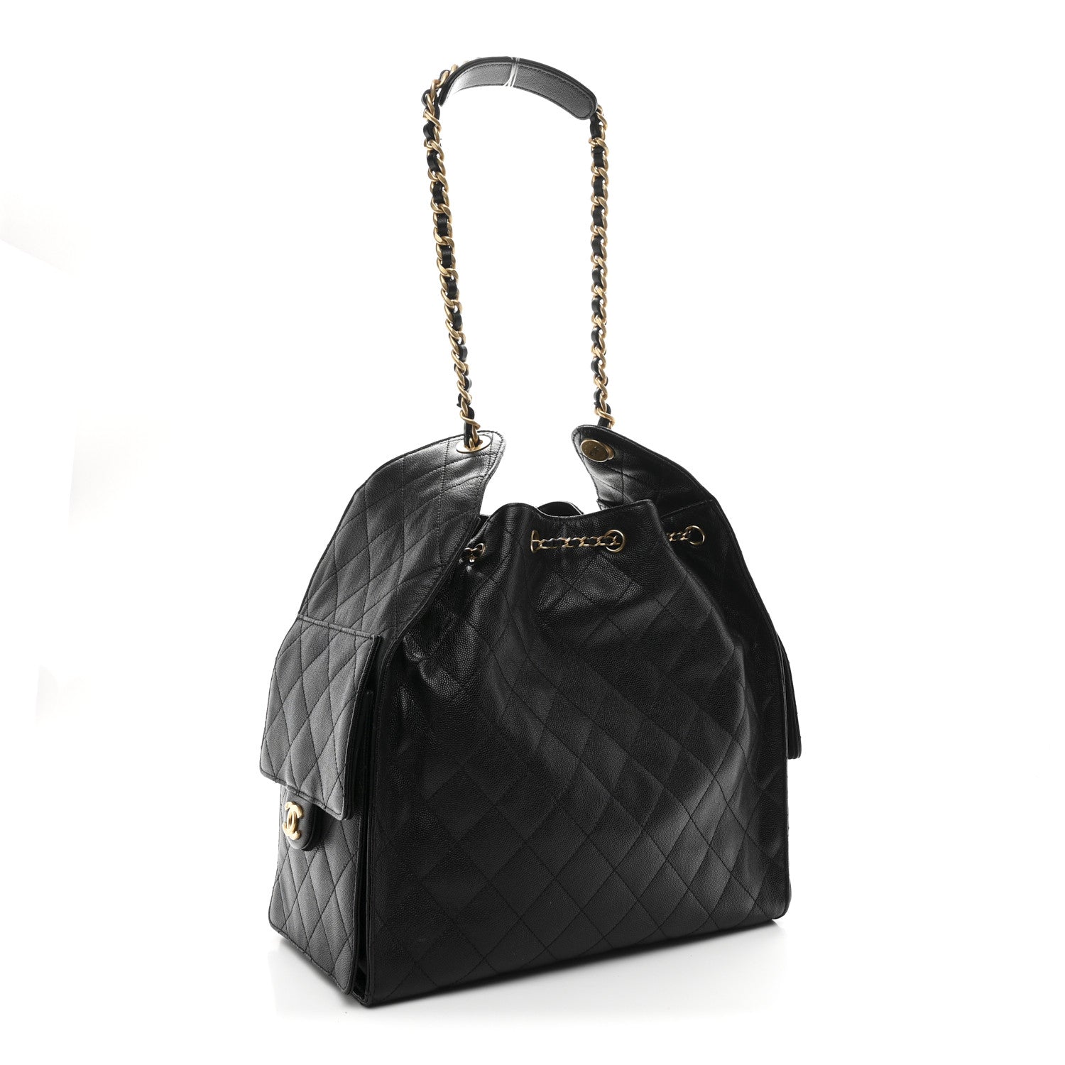 Chanel Caviar Quilted Medium Chanel 25 Handbag Black 4 of 12