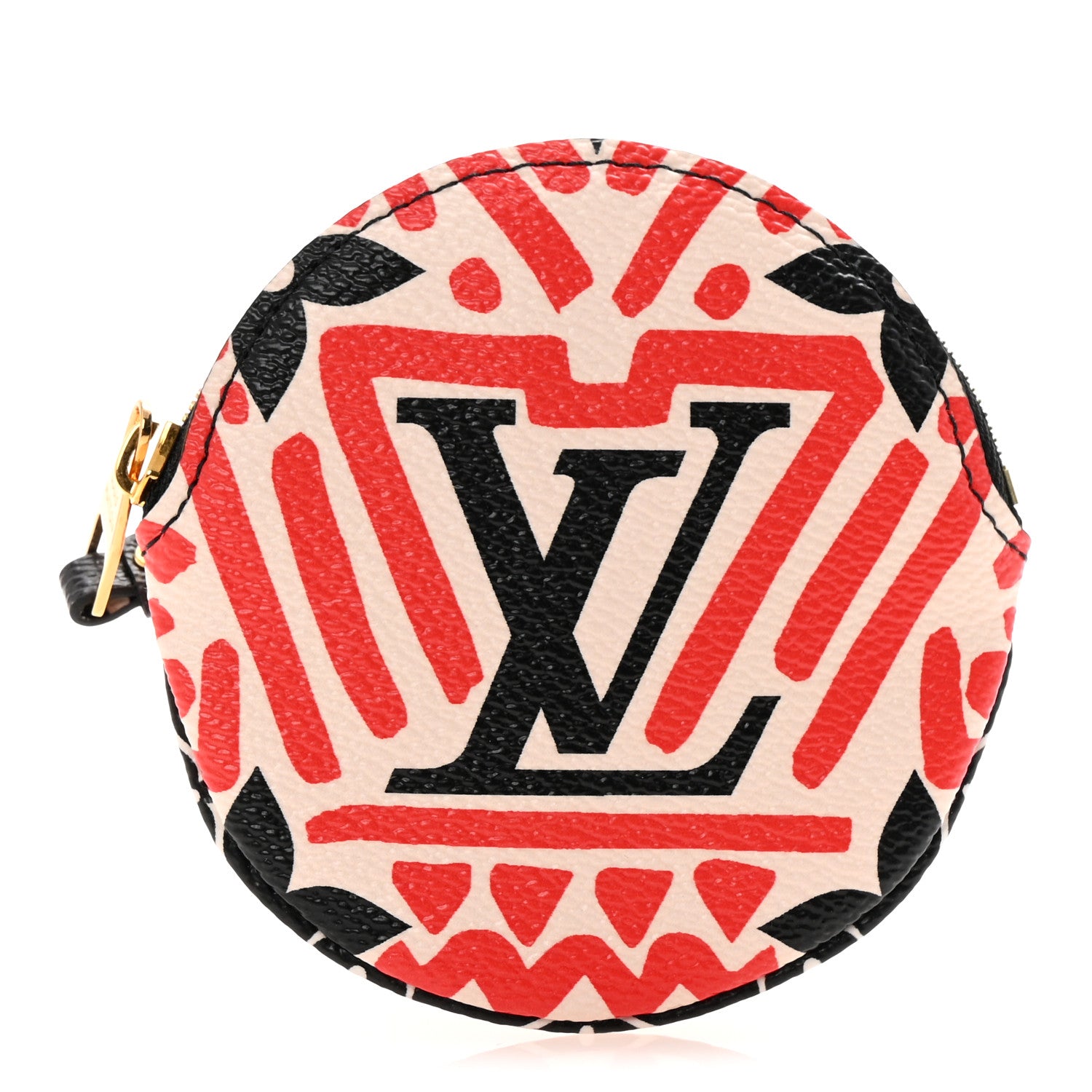 Louis Vuitton Monogram Giant Crafty Round Coin Purse Creme Rouge 1 of 7