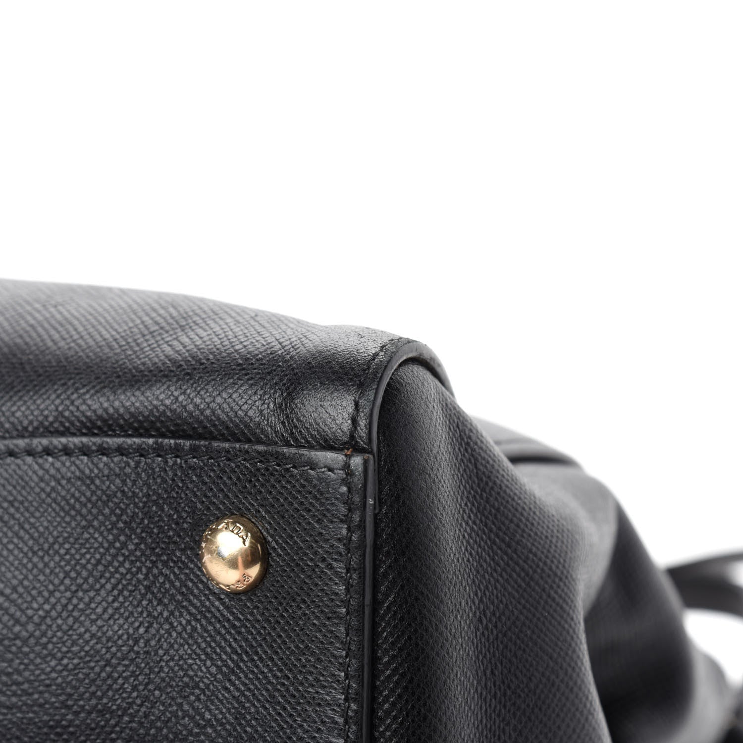 Prada Saffiano Cuir Large Top Handle Satchel Black 9 of 14