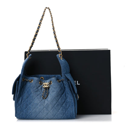 Chanel Washed Denim Quilted Small Chanel 25 Handbag Blue 11 of 11
