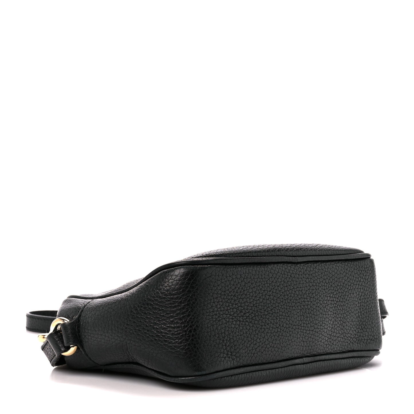 Pebbled Calfskin Small Soho Disco Bag Black
