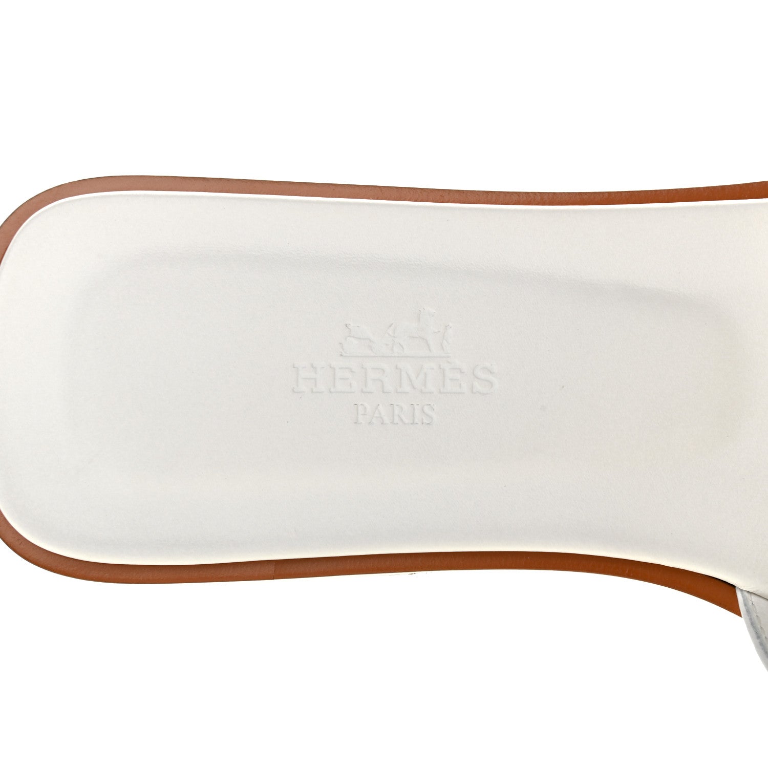 Hermes Box Calfskin Oran Sandals 36 White 6 of 8