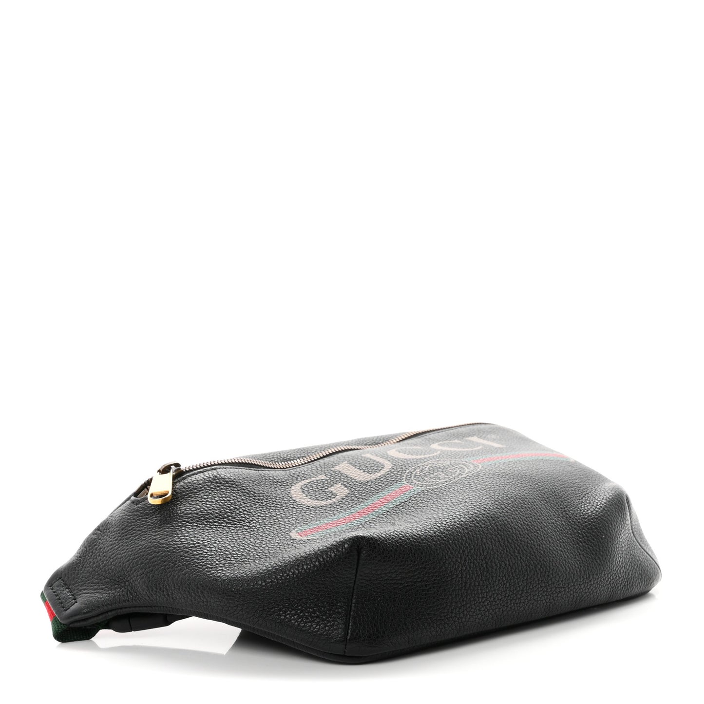 Grained Calfskin Logo Belt Bag Black