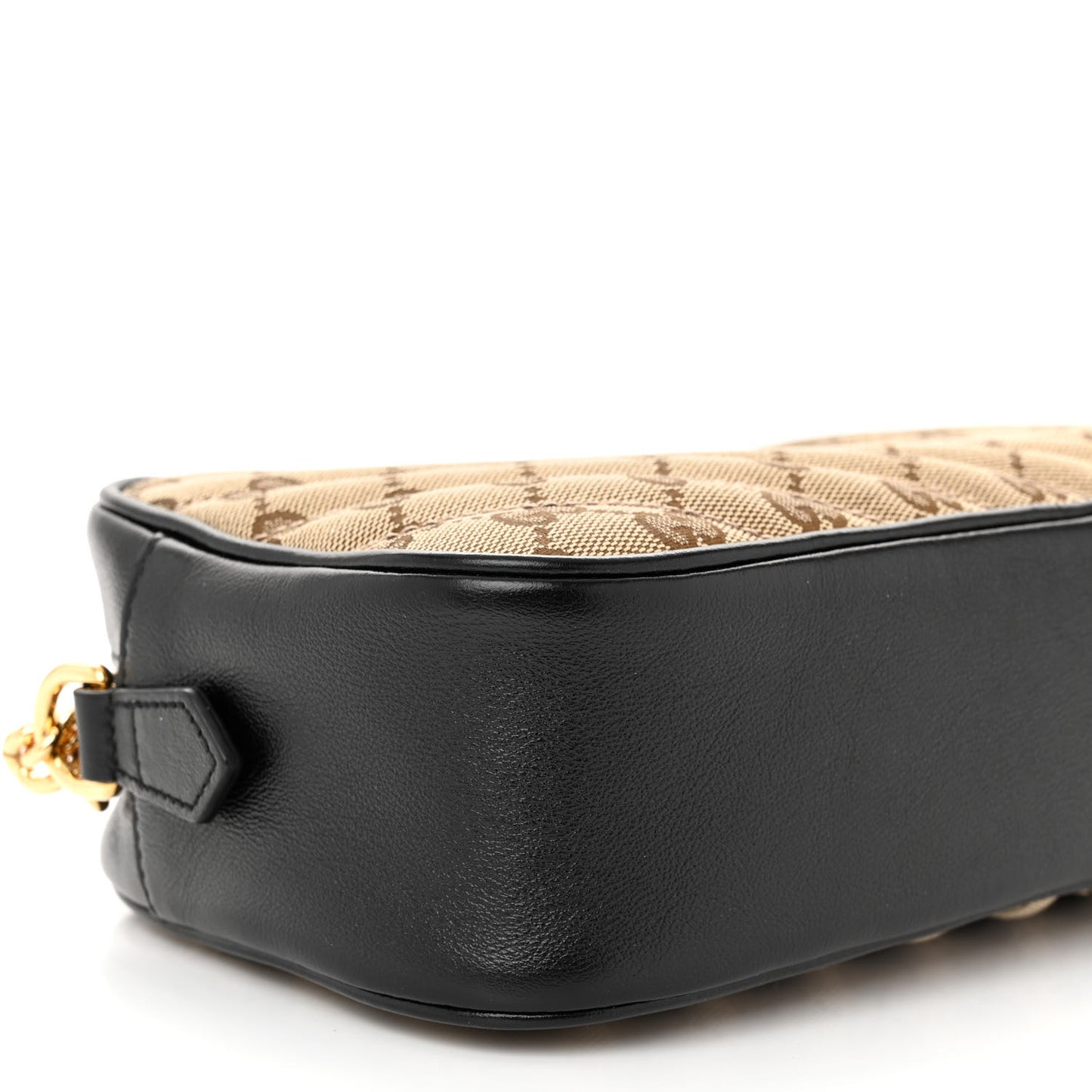 Monogram Matelasse Diagonal Small GG Marmont Chain Shoulder Bag Beige Black