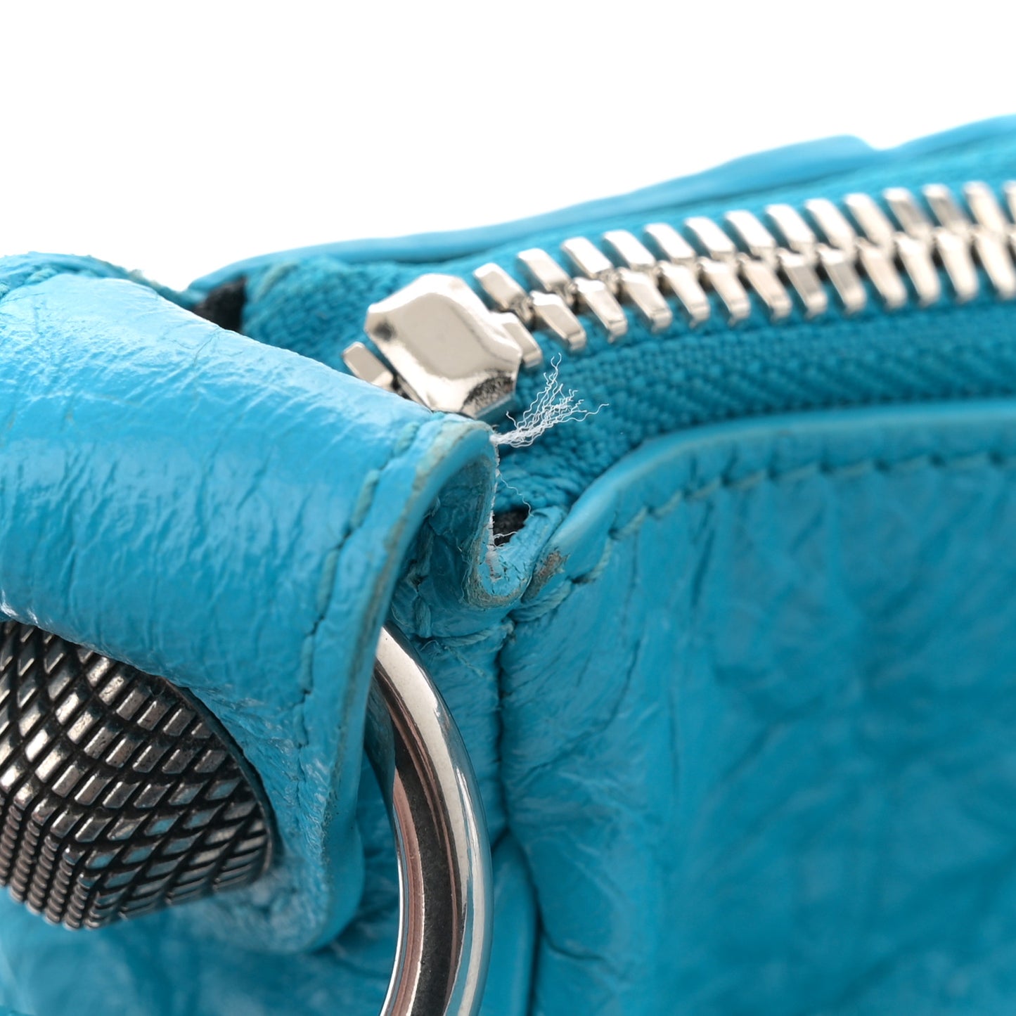 Agneau Arena Le Cagole Shoulder Bag XS Cyan