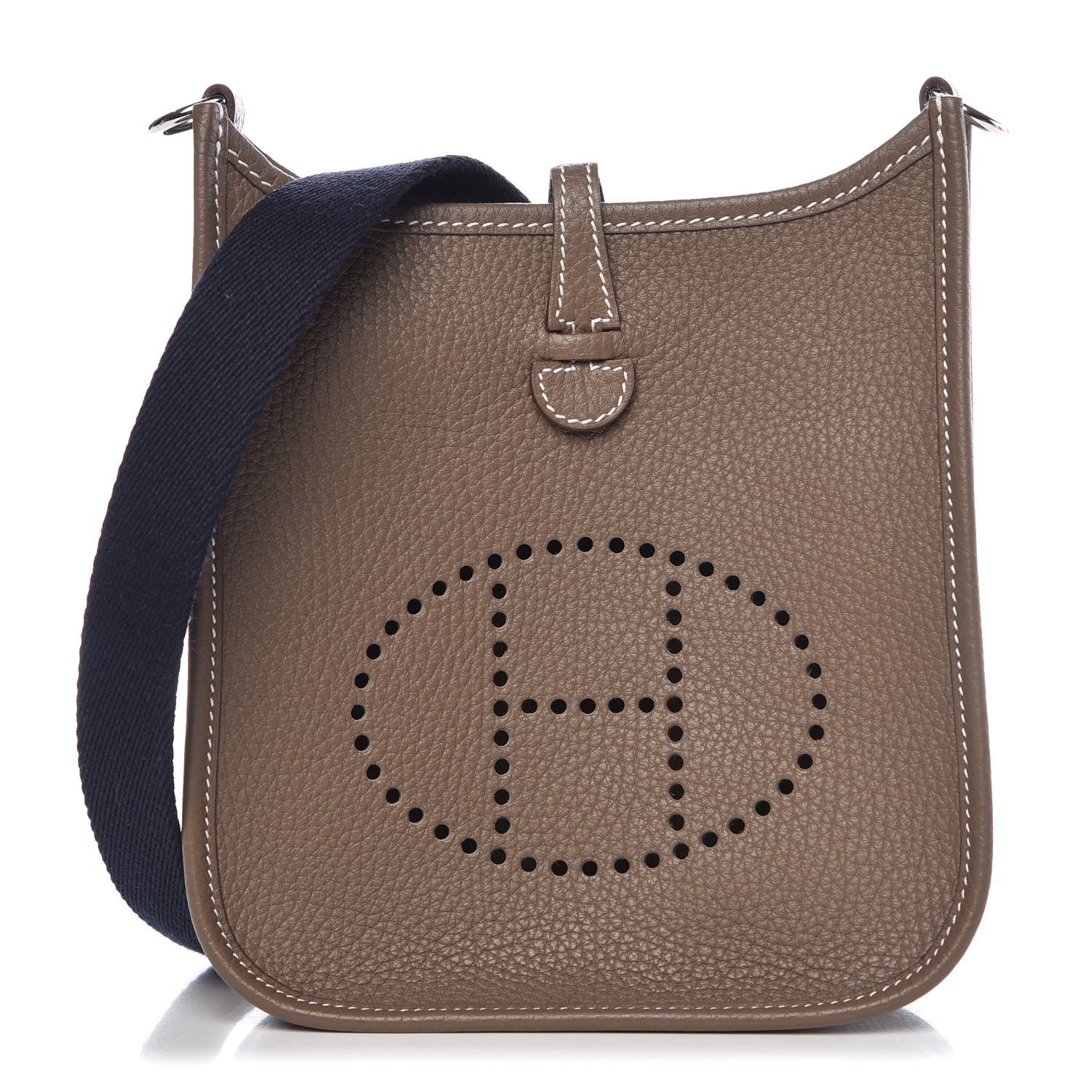 Hermes Taurillon Clemence Amazone Evelyne TPM Etoupe Bleu Indigo 1 of 8