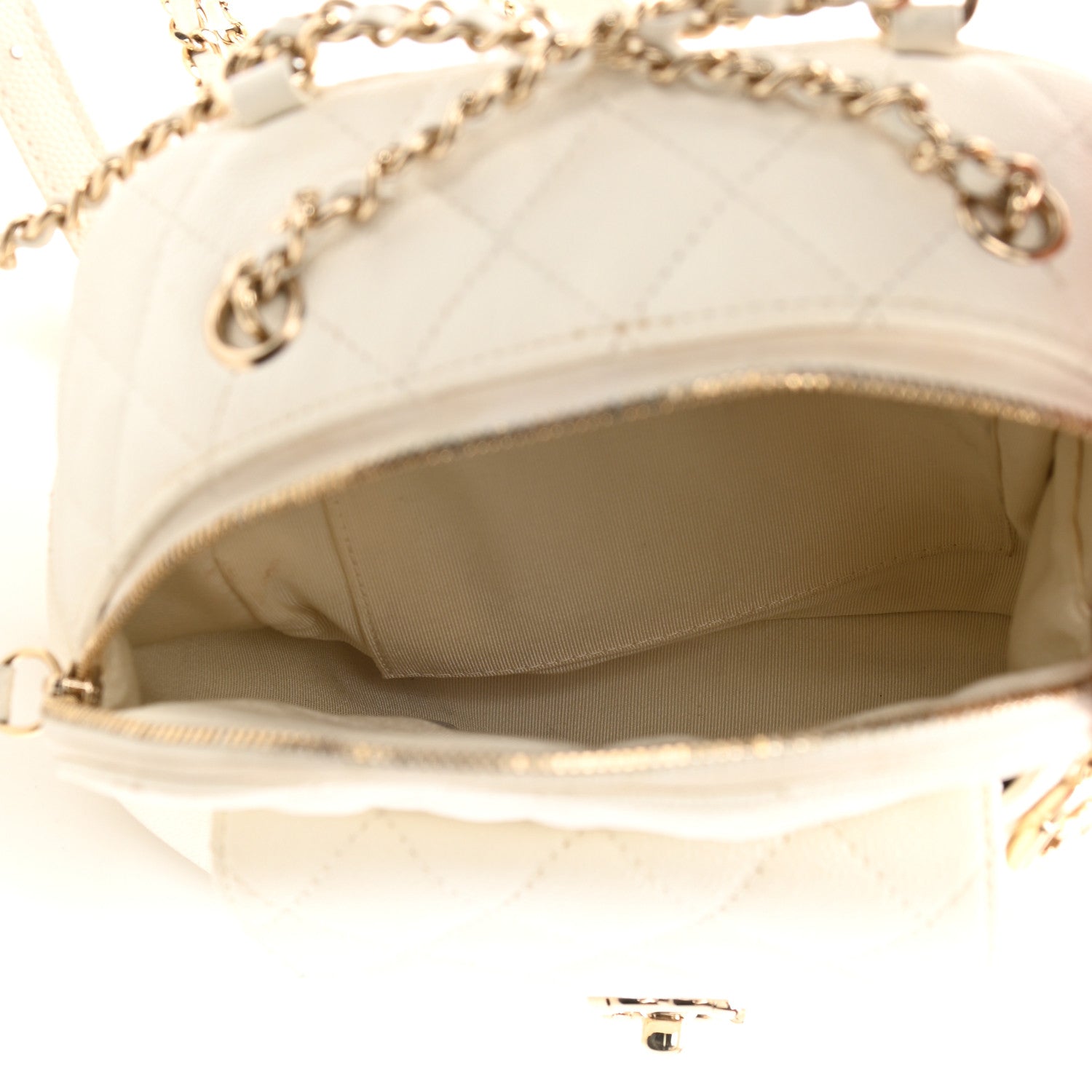 Chanel Caviar Quilted Small CC Day Backpack White 5 of 10